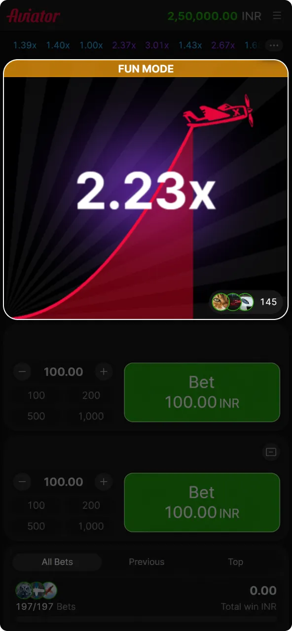 Watch the flight and cash out before the Aviator app plane flies away.