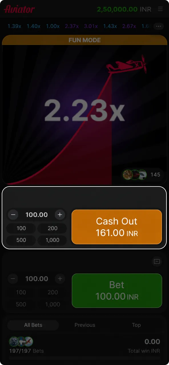 Secure your winnings by cashing out timely in the Aviator game.